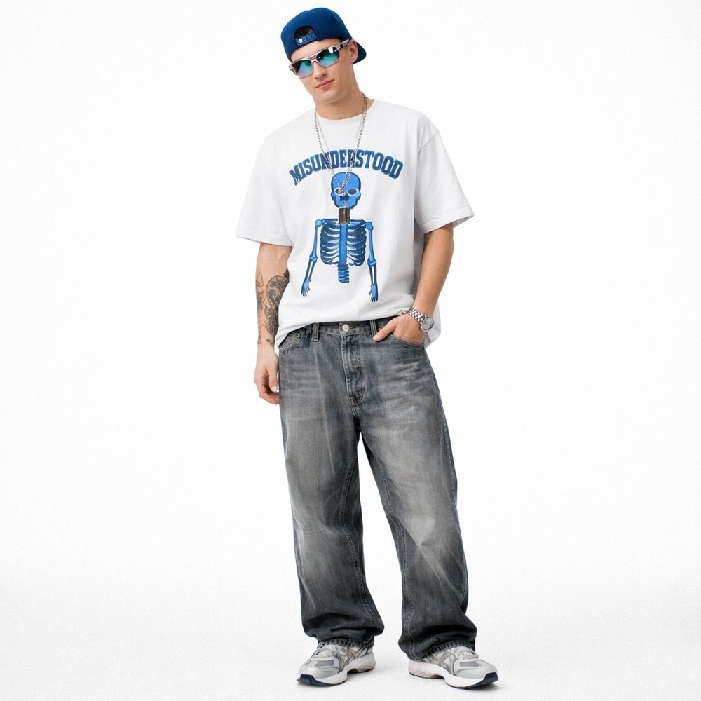 Vtg MARITHE FRANCOIS GIRBAUD Jean Sz 44M Black Baggy Loose 90s Y2K Skater Retro
